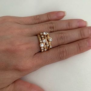 Confetti Stacking Ring Brass and CZ
